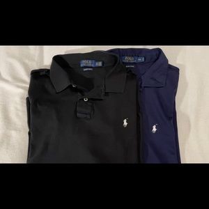 (2) Polo Ralph Lauren Classic Fit Soft Cotton Pima Polos - Black & Navy - NWOT